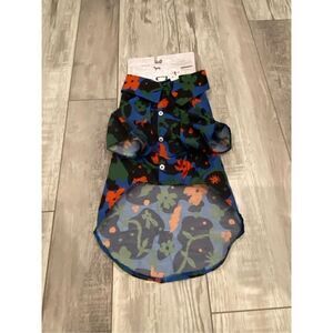 Floral Hawaiian pet dog shirt, size M